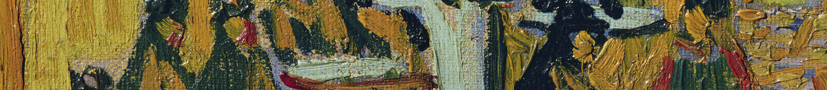 Caféterrasse, Place du Forum, Arles, 1888 (Vincent van Gogh), Detail: Kellner und Gäste auf der Terrasse