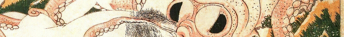 Fiskerens kones drøm (Katsushika Hokusai), Detail: Kopf des großen Oktopus