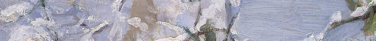 Skaden (Claude Monet), Detail: Verschneite Hausdächer