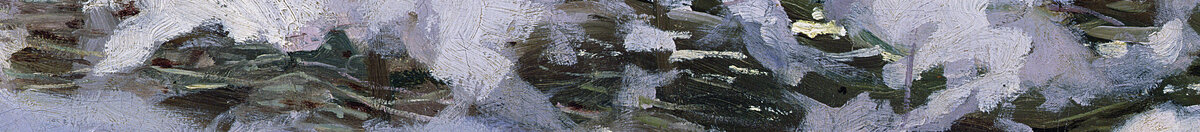 Skaden (Claude Monet), Detail: Schneebedeckte Hecke