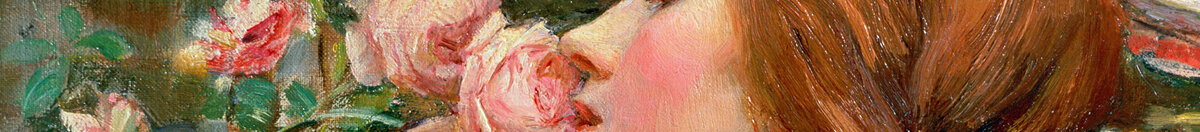 Rosens sjæl, 1908 (John William Waterhouse), Detail: Gesicht an der Rose