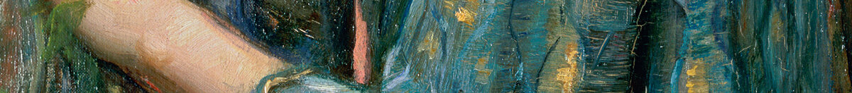 Rosens sjæl, 1908 (John William Waterhouse), Detail: Goldgemustertes Gewand