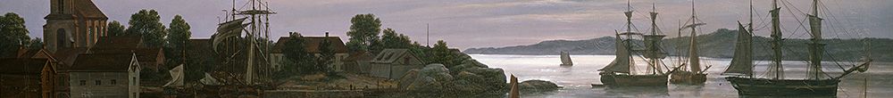 Larvik ved Moonlight (Johan Christian Dahl)