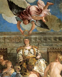 The Apotheosis of Venice af Paolo Veronese (1528-1588), fresco, detalje, Sala del Maggior Consiglio (Hall of Great Council), Palazzo Ducale, Venedig