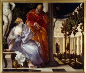 Bethsabee i badet Maleri af Paolo Veronese (1528-1588) 1575 Søn. 2,27x2,37 m Lyon, Musee des Beaux Arts