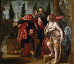 Suzanne et les vieillards - Susannah og de ældste - Veronese, Paolo (1528-1588) - ca. 1580 - Olie på lærred - 151x177 - Museo del Prado, Madrid