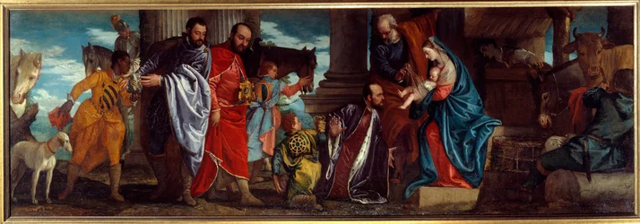 The Adoration of the Magi Maleri af Paolo Caliari dit Paolo Veronese (1528-1588) 1500-tallet søn. 1,34x2,94 m Lyon, Museum of Fine Arts