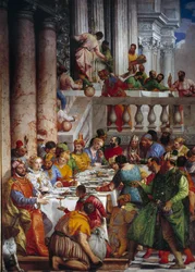 Brylluppet i Kana, detalje: Fyrsternes måltid. Fresko af Paolo Veronese (1528-1588), Ec. Fri.