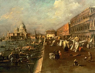 Riva dei Schiavoni, Punta della Dogana og Chiesa della Salute, Venedig