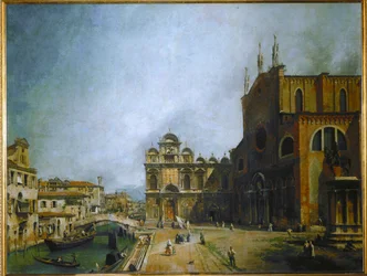 Pladsen foran Santi Giovanni e Paolo, Venedig (maleri på lærred)