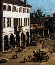 Udsigt over Mestre med Canale delle barche, detalje, ca. 1755-1760 (olie på lærred)