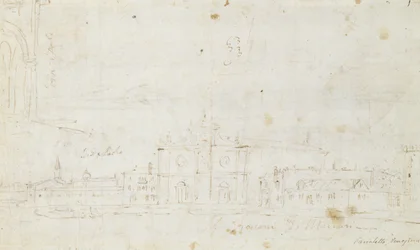 Murano: San Giovanni Dei Battuti, med Venedig i det fjerne, ca. 1735-40 (tegning)