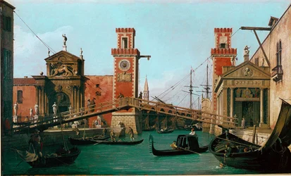 Arsenalbroen i Venedig, maleri af Giovanni Antonio Canal, kaldet Canaletto (1697-1768), 1730-1731, 47 x 79 cm, England, Woburn Abbey
