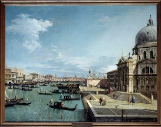 Udsigt over indgangen til Canal Grande og Salutkirken i Venedig Maleri af Antonio Canal dit Canaletto (1697-1768) 1700-tallet søn. 1,19x1,53 m