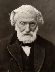 (Charles Louis) Ambroise Thomas (1811-1896) ranskalainen säveltäjä ja Pariisin konservatorion johtaja vuodelta 1871 (b/w kuva)