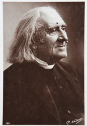 Musik. Den ungarske komponist Franz Liszt. Foto af P. Nadar, ca. 1880-85 (s/h-foto)