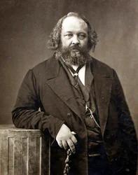 Portræt af Michel Bakounine (Bakunin) (1814-1876), russisk anarkist"" Portræt af Mikhail Alexandrovich Bakunin (1814-1876) af Nadar, Gaspard-Felix (1820-1910), ca. 1860 - Albuminfoto - Privat samling