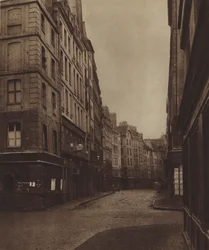 Rue de la Ferronnerie, taget fra rue de la Reynie, begyndelsen af ​​gaden er stadig tilbage (s/h foto)