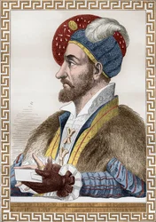 Charles III, hertug af Bourbon, kendt som Connetable of Bourbon (1490-1527), der var forbundet med Frankrig i 1515-1521, trådte derefter i tjeneste hos Charles Quint, graverede efter Gaignieres fra bogen "Francois1er" af De Lescure