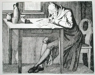 Gaspard Lavater (1741-1801) i sit Study, kopi af en illustration fra hans 