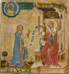 Bebudelsen - Mester af Hohenfurth (maître de Vyssi Brod) (aktiv ca. 1350). Tempera på panel, ca 1350. Nationalgalleriet, Prag