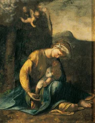 Sigøjnerpige, af Antonio Allegri, kendt som Correggio (1489-ca 1534), olie på træ, 49x37 cm