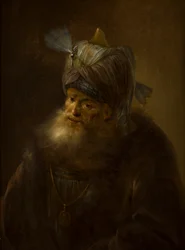 Portræt af en mand i en turban (olie på lærred)