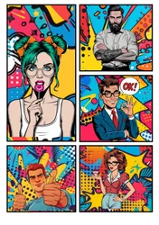 Popart-tegneserie "OK"