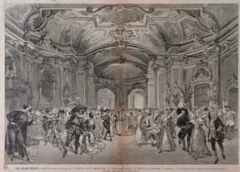 Illustrationer til operaen Le Maschere af Pietro Mascagni til forestillingen i teatro alla Scala i Milano