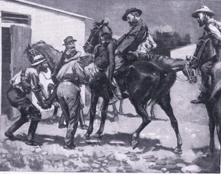 Esaus forsøg på at flygte fra After Pretoria: The Guerilla War udgivet af Harmsworth Bros Limited, 1901
