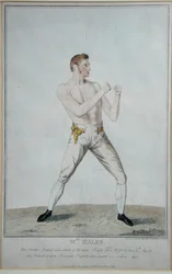 Wm. Eales, den videnskabelige professor i sin holdning til selvforsvar, udgivet 1819 (radering)