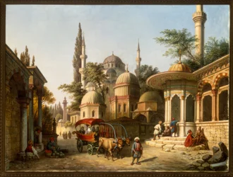 Udsigt over en moské i Istanbul
