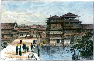 Yebis Bridge, Kosaka, Japan, 1891
