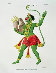 Hanuman, graveret af de Racinet