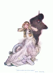 Juliet vågnede ud af atrance (Romeo og Julie), fra Tales from Shakespeare pub. af Ward Lock & Co Ltd