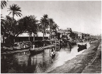 Ashar Creek, der fører til Shatt al-Arab, Basra, Irak, 1925.