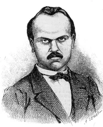 Portræt af Louis Noir (1837-1901) fransk forfatter - gravering af Lemot fra 1870