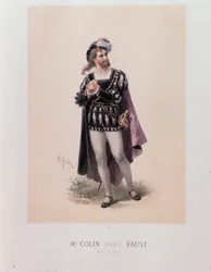 Monsieur Colin i rollen som Faust, opera af Charles Gounod (litografi