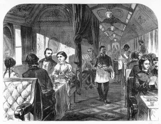 Palace Hotel Car, Union Pacific Railroad, c1870.