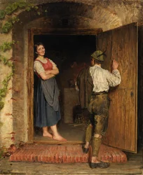 Tegning på dør, 1887.