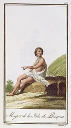 En kvinde fra påskeøen, graveret af Albuerne, 1799