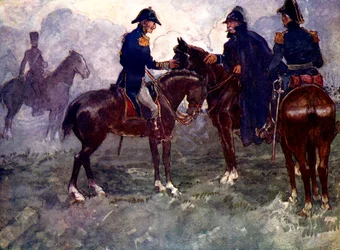 Først efter slaget mødtes Blucher og Wellington, 1815, 1905