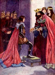 Kongen gjorde den sorte prins til ridder af strømpebåndsordenen, 1348, 1905
