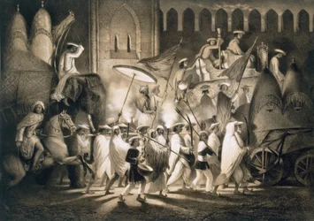 Delhi: Cortege and Retinue of the Great Moghul, pub. 1858.
