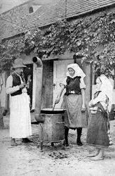 Fremstilling af gelé i Czinkota, Ungarn, 1922.