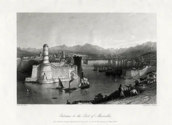 Indgang til havnen i Marseille, Frankrig, 1875