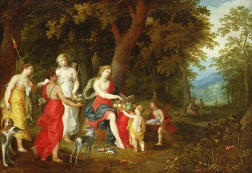 Diana og hendes jomfruer, efter jagten, 1626
