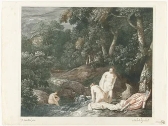 Diana og hendes nymfer bader i en flod