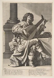 Man Singing and Playing a Lute, midten til slutningen af det 17. århundrede.