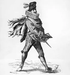 Portræt af Silvio Fiorillo (1600-tallet), italiensk Commedia dell